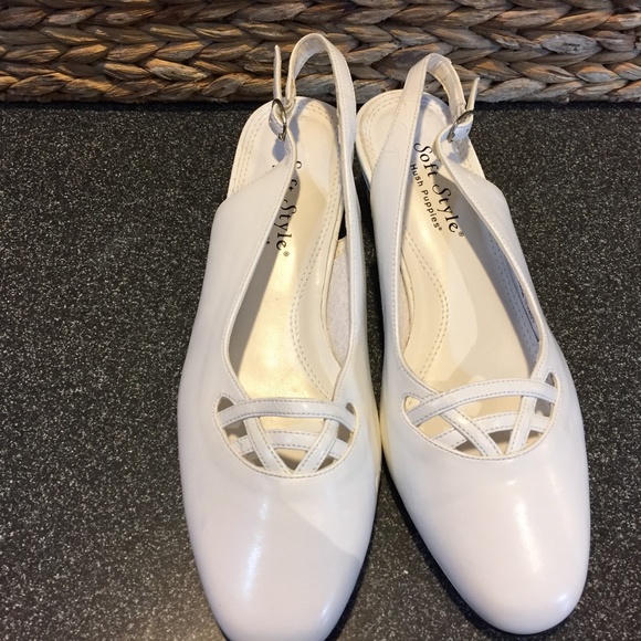 Hush Puppies Soft Style White Slingback Shoes - Picture 12 of 16